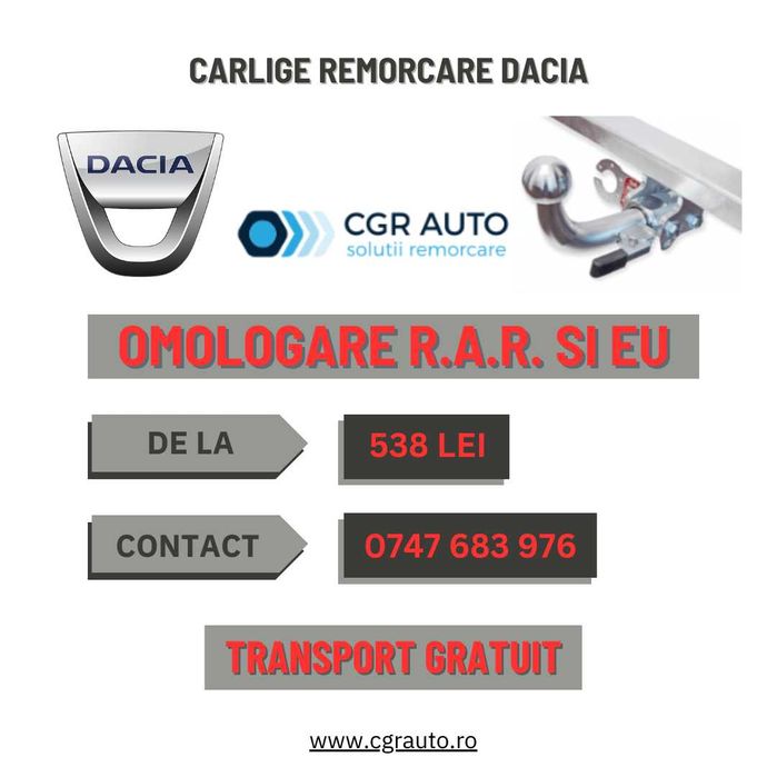 Carlige remorcare Dacia omologate si durabile