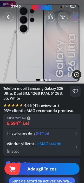 Samsung S 26 ultra sigilat cu factura garantie !