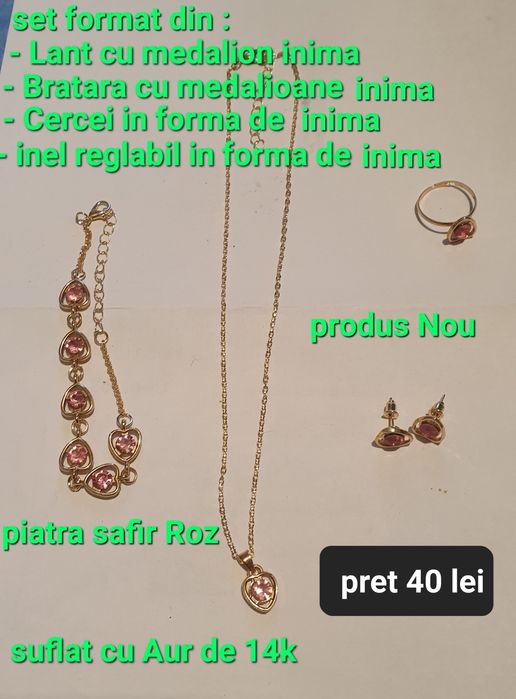 Set bijuterii suflat cu Aur