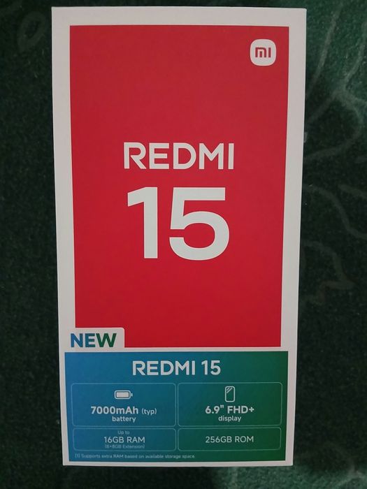 Yangi Redmi 15 qora 8/256 sotiladi!