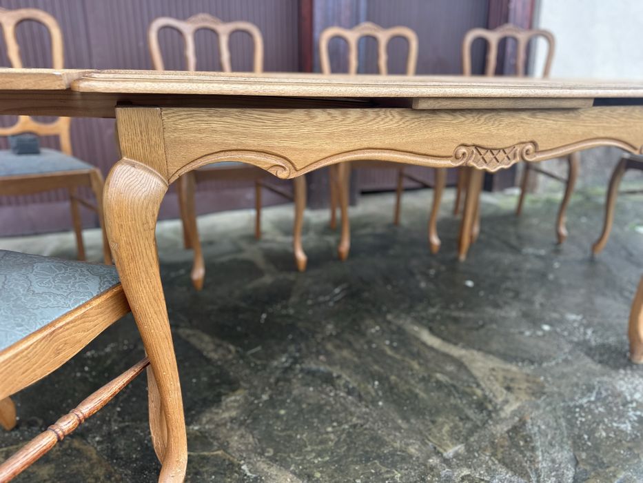 Разтегателна трапезна маса + 6 стола