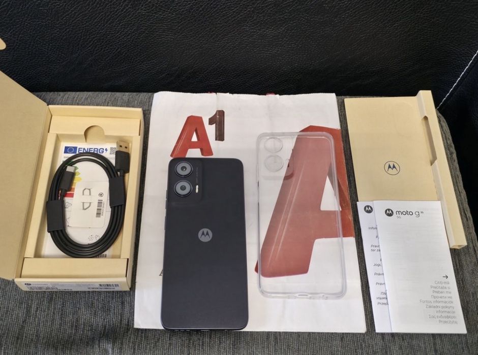ЧИСТО НОВ 128GB Motorola g35 5G A1 Гаранция 2027г. Black / Черен