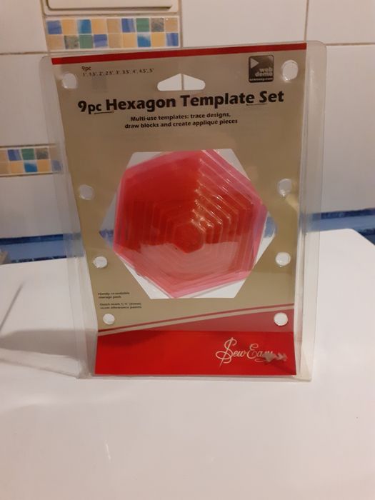 Шаблоны для пэчворка шестиугольники 9 шт