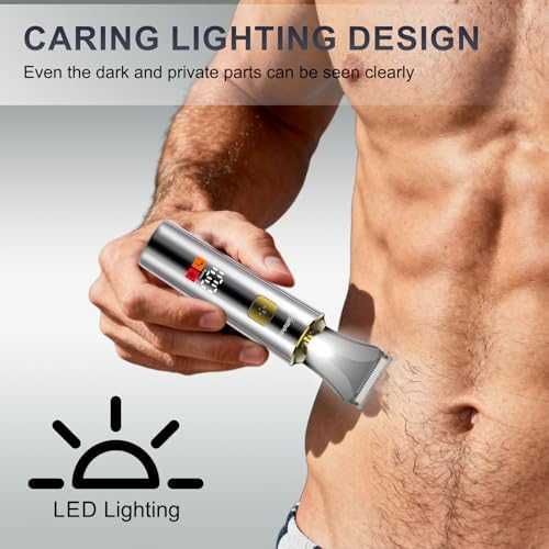 Нов Hatteker 4 в 1 тример за гръб и тяло с удължаваща дръжка водоустойчив LCD дисплей за мъже