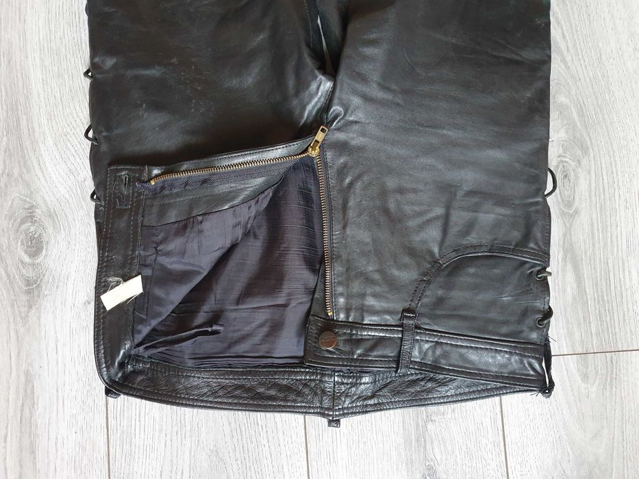 Pantaloni de piele PANTERA cu sireturi - Marimea 32 (Talie 82 cm)