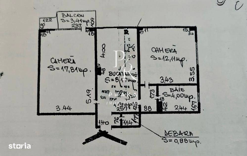 Apartament 2 camere, 50mp+balcon, LIFT, mobilat complet, zona pod Calv