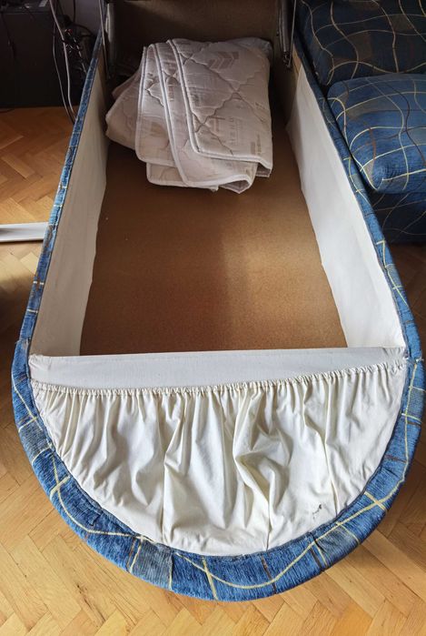 Голям холен диван 2 части, с фотьойл и табуретка, ракла, разтегаем