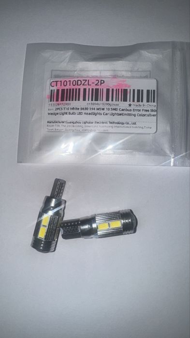 Pozitii led t10 w5w alb 12v 6000k