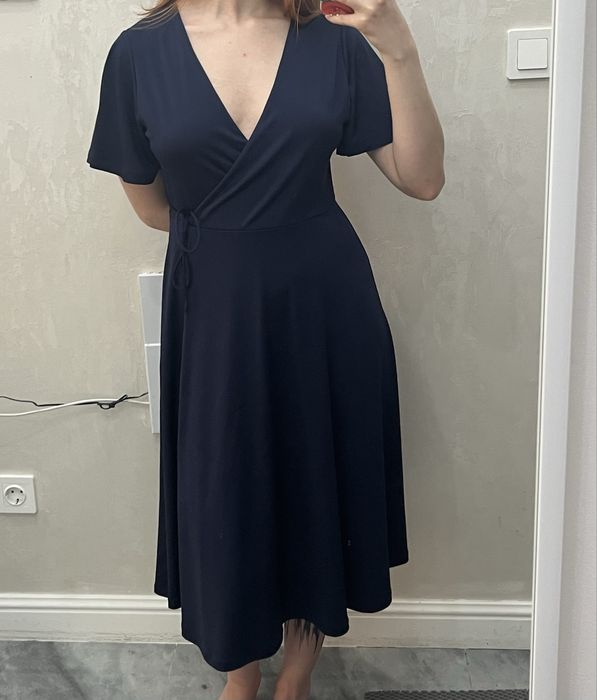 Платье синиее миди h$m