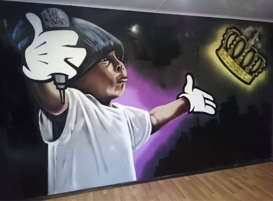 Роспись стен, граффити, рисунки, мураллы, художник