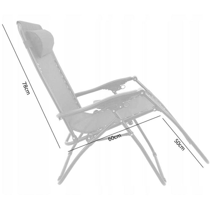 Sezlong Scaun de relaxare cu suport pentru pahare negru