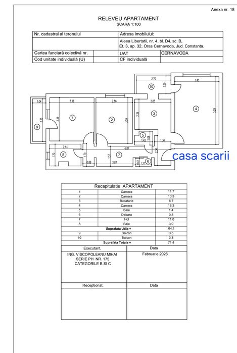 Apartament 3 camere zona Trust