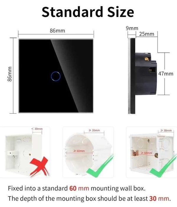 Set 2 Întrerupătoare Smart Wi-Fi (Alb Nou + Negru 3-Gang)