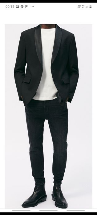 Ghete Chelsea Zara din piele cu varf ascuțit,model Balenciaga,Balmain,