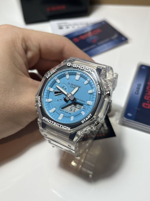 Ceas Casio G-Shock GA-2100BM-7A2 „CasiOak” - Transparent / Cadran Albastru