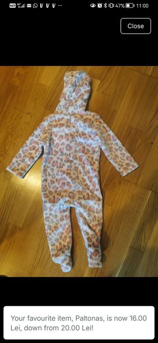 Costumas gros pentru fetite, cu tot cu talpic, marimea 80