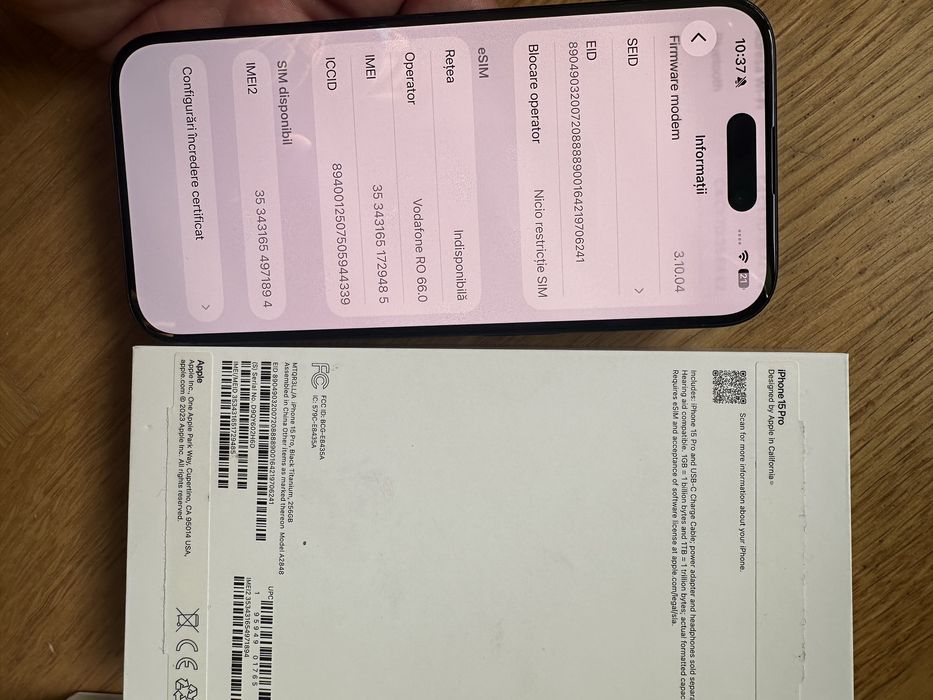 iPhone 15 pro 256 Black Titanium impecabil