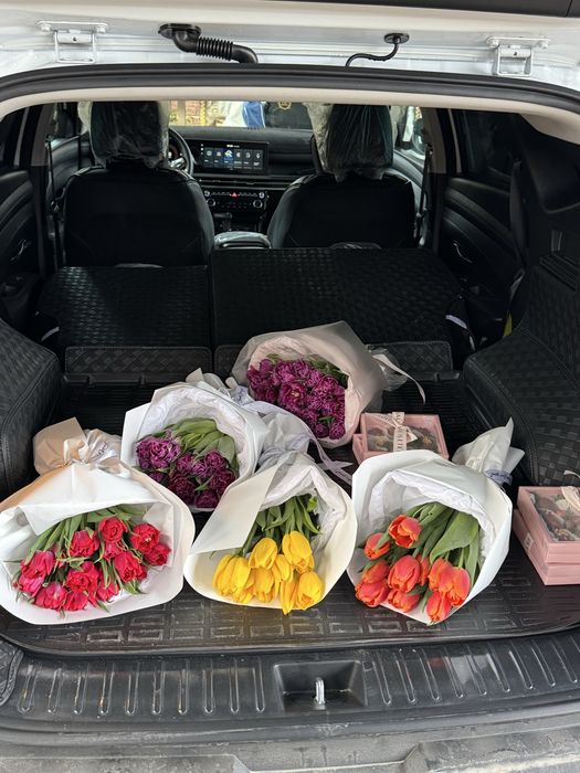 Готовые букеты тюльпан