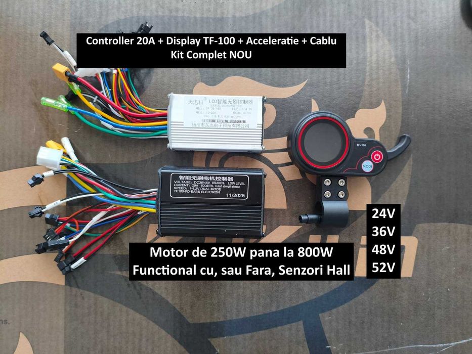 Controller NOU 20A 26A 30A +Display Ecran +acceleratie 500W--1600W