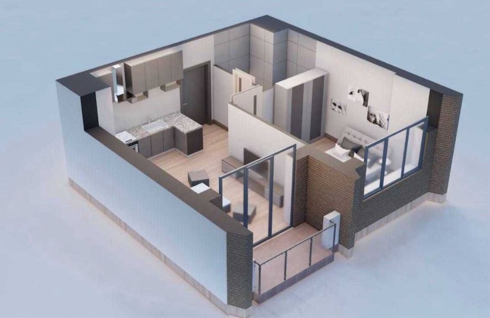 Квартира ЖК Bobur Residence 2/11/16 43 м2