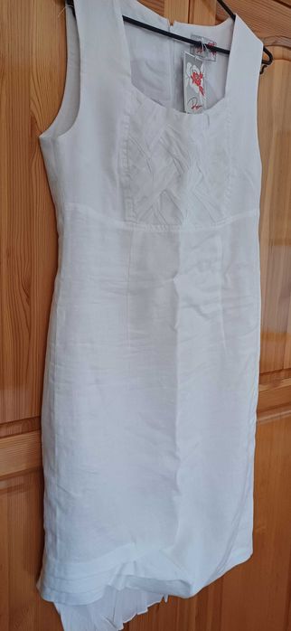 Разкошна Рокля Фин Лен "Rosi Fashion"с красиво Преплетена Платка!НОВА!