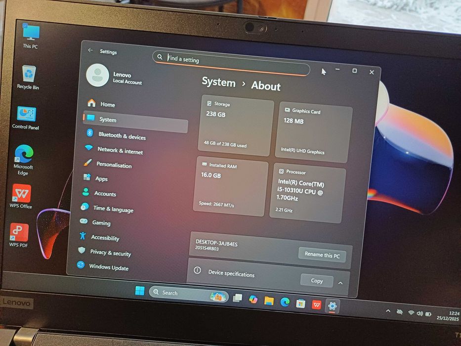 14' FullHD IPS Lenovo T14 Core™ i5-10310U/256GB SSD Nvme/16GB RAM