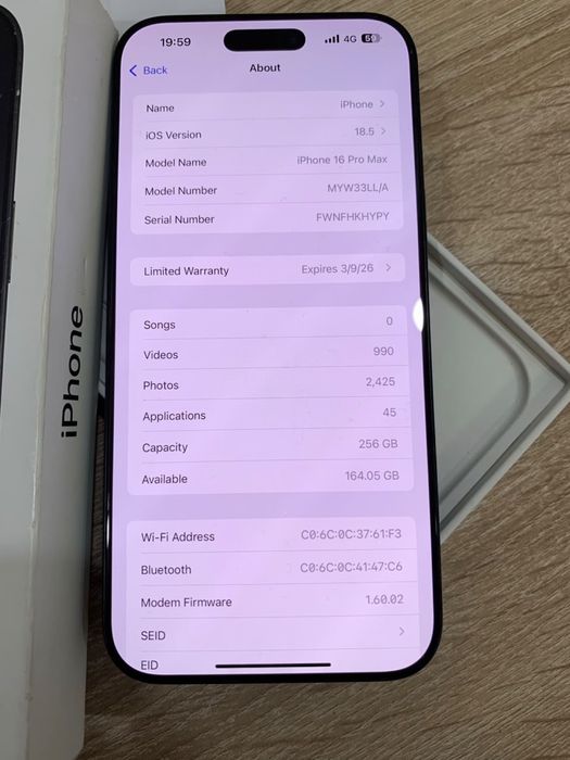 Iphone 16 rpo max 256гб