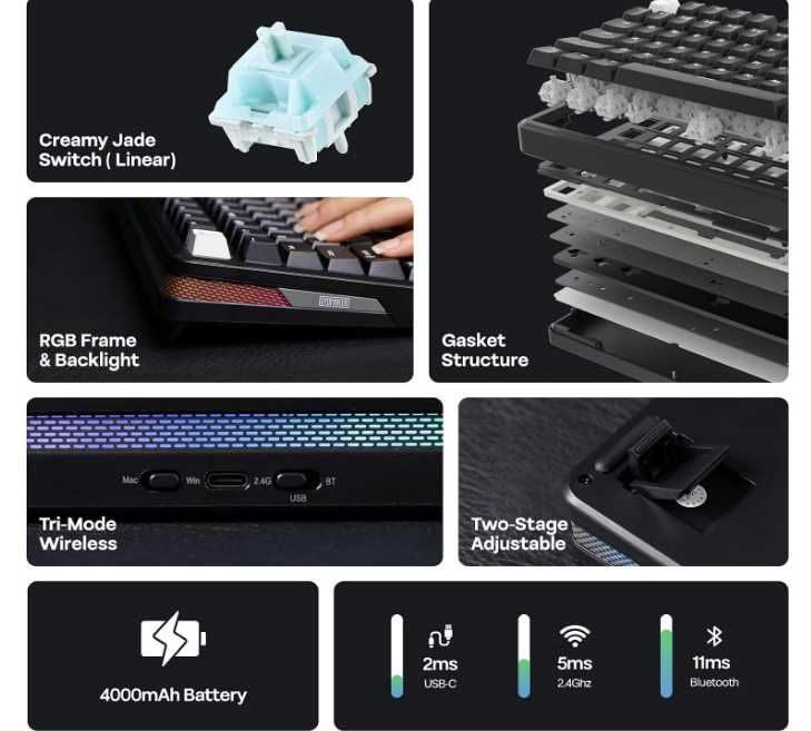 EPOMAKER TH85 75% механична клавиатура