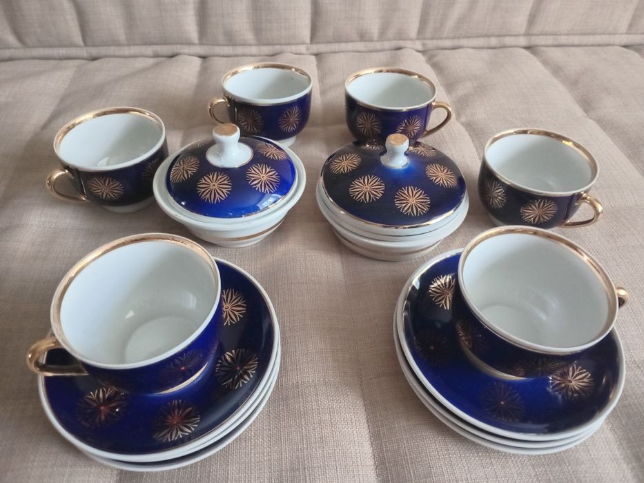 Советский чайный сервиз(кобальтовый)