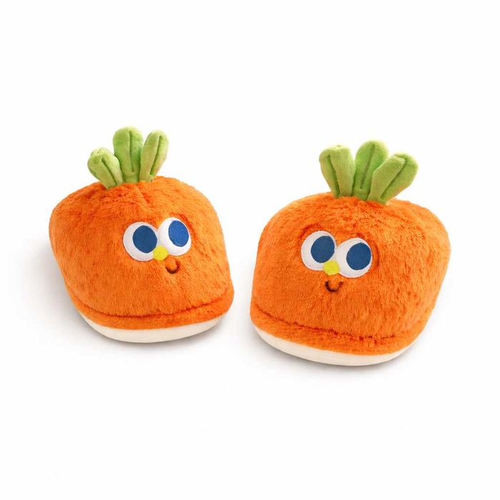Домашни 3D Чехли Моркови Весели Крачета плюшени чехли пантофи морков