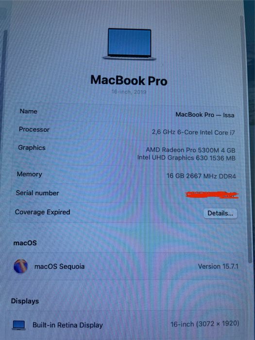 Продам Macbook Pro 16