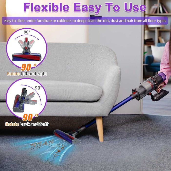 Мека четка Dyson V7 V8 V10 V11 V15 Fluffy Soft Roller Глава за паркет