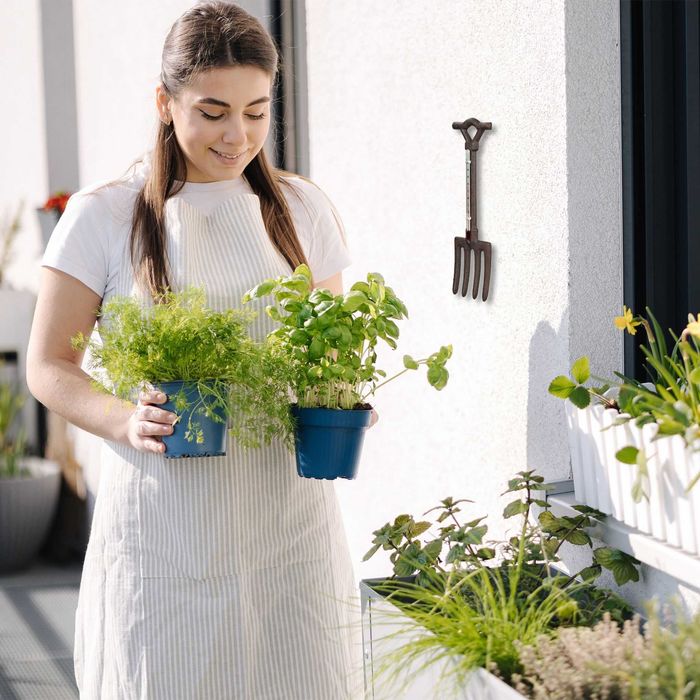 Termometru de Perete din Fonta Design Rustic in Forma de Furca 30x9cm