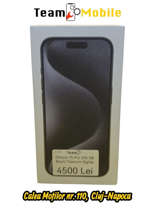 iPhone 15 Pro Sigilat 256 GB Black Titanium
