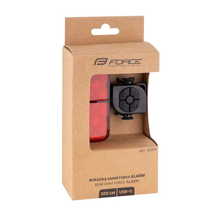 Интелигентна задна LED стоп светлина за велосипед FORCE ALARM 300LM