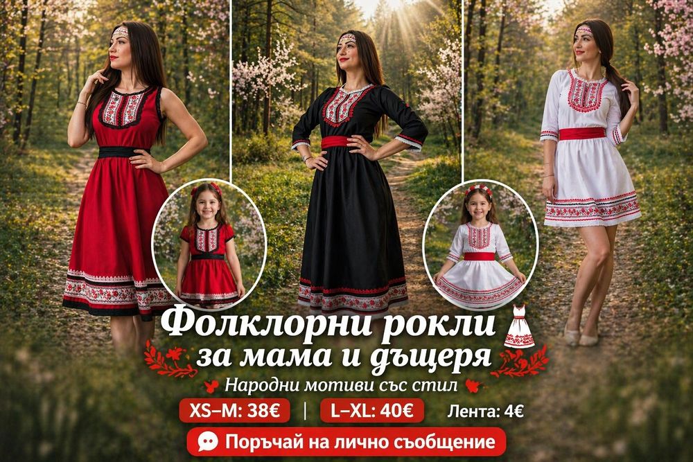 Стилни рокли с народни мотиви за малки и големи