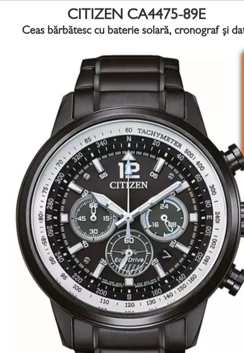 Citizen CA4475-89E
Ceas bărbătesc cu baterie solară, cronograf și dată