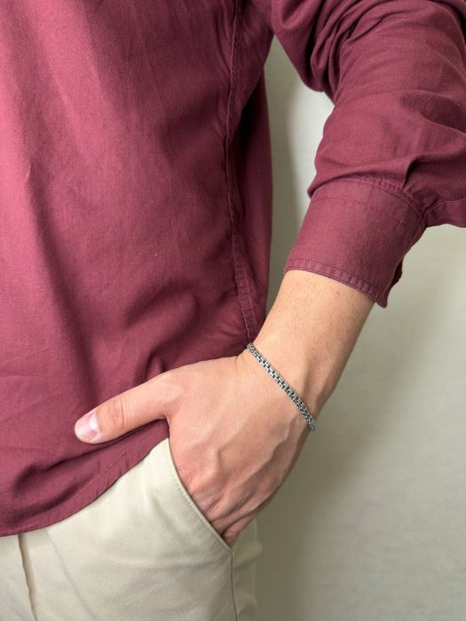 Серебряный мужской браслет 925 проба производство Турция. Доставка