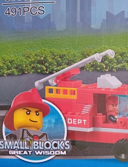 lego city 491 piese sediu de pompieri masina interventii incendiu