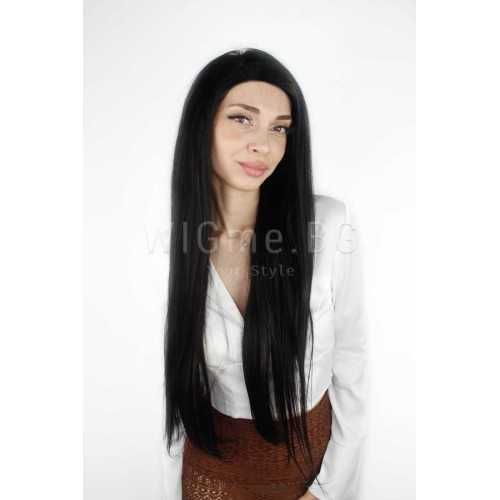 100% естествена Virgin Remy черна лейс фронт перука серия Белисима