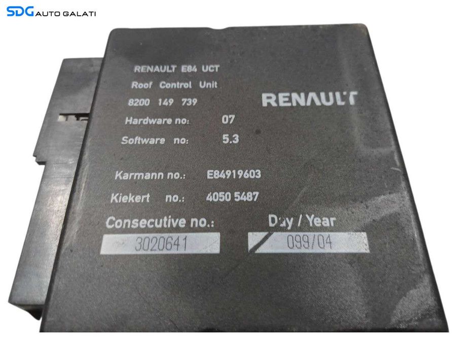 Unitate Modul Calculator Decapotare Renault Megane 2 Cabrio Decapotabil 2002 - 2008 Cod 8200149739 [L6801]