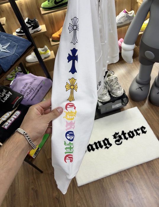 Суичър с цип Chrome Hearts  Multi Colour White