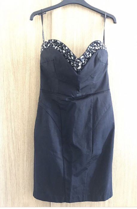 Warehouse Black Embellished Cocktail Dress, Nou, S