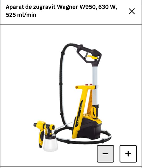 Aparat de zugravit Wagner W950, 630 W, 525 ml/min