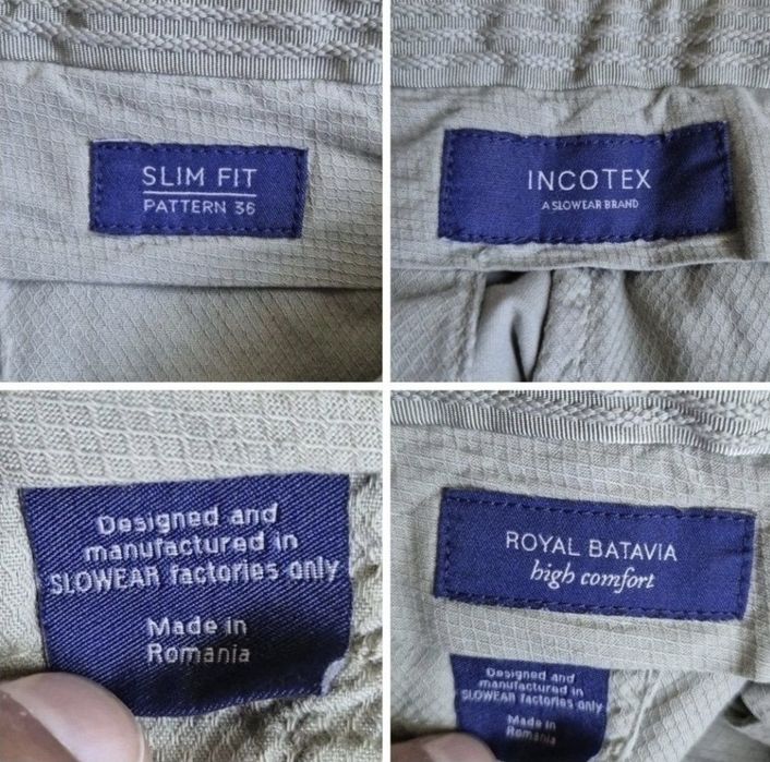 Pantaloni scurți lux bărbați, Incotex, Bumbac Royal Batavia - 46/ XS