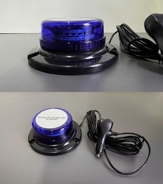 Girofar auto LED galben albastru rosu rotativ magnet 12V-24V