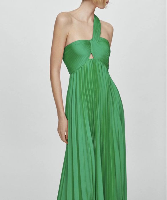 Официална зелена рокля Mango XS