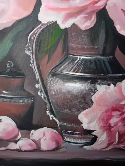 Картина " сирень"20х40 масло,  платно