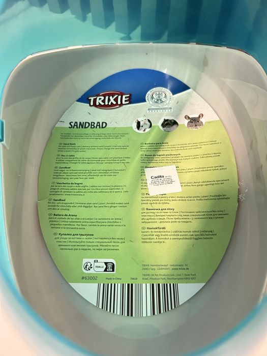 Cadiță nisip pentru hamsteri si soareci 27x18x16