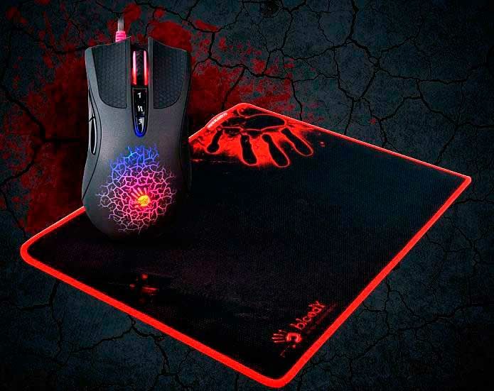 (2в1) Игровой коврик+мышка/мышь Bloody A90/A9081